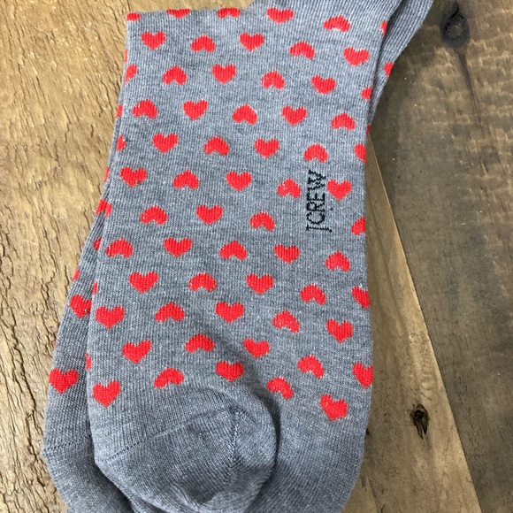 J. Crew Grey and Red Heart Pattern Socks (pair #3) - Picture 3 of 3